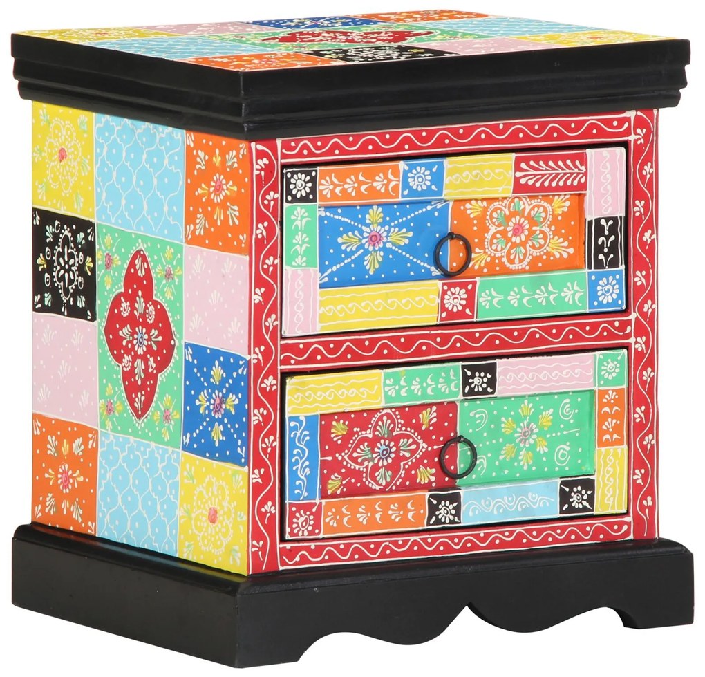 Criado-Mudo 2 pcs Multicolorido 40x35x45 cm Madeira de Engenharia