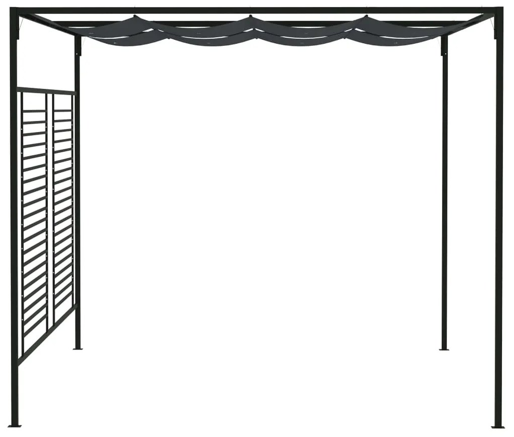 Gazebo com toldo retrátil 4x3x2,3 m 180 g/m² antracite