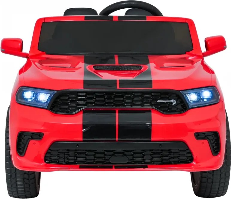Carro elétrico para Crianças 2 a 5 anos, 12V Dodge Durango Rodas de espuma EVA, assento Couro ecológico e Comando Vermelho