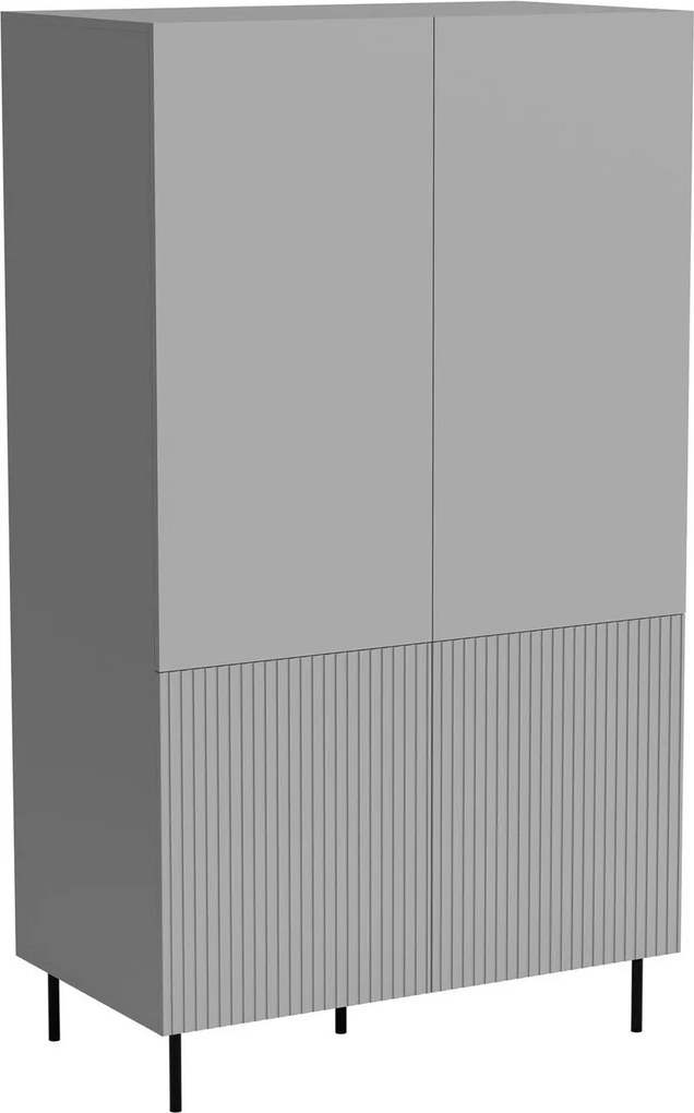 Roupeiro Evartivu 106, Cinzento, 185x80x54cm, 58 kg, Portas para roupeiro: Com dobradiças