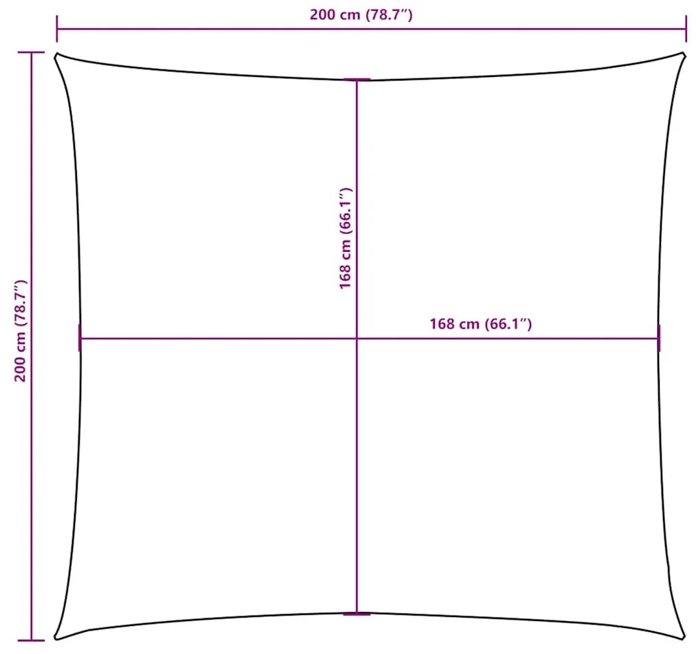 Para-sol estilo vela tecido oxford quadrado 2x2 m preto