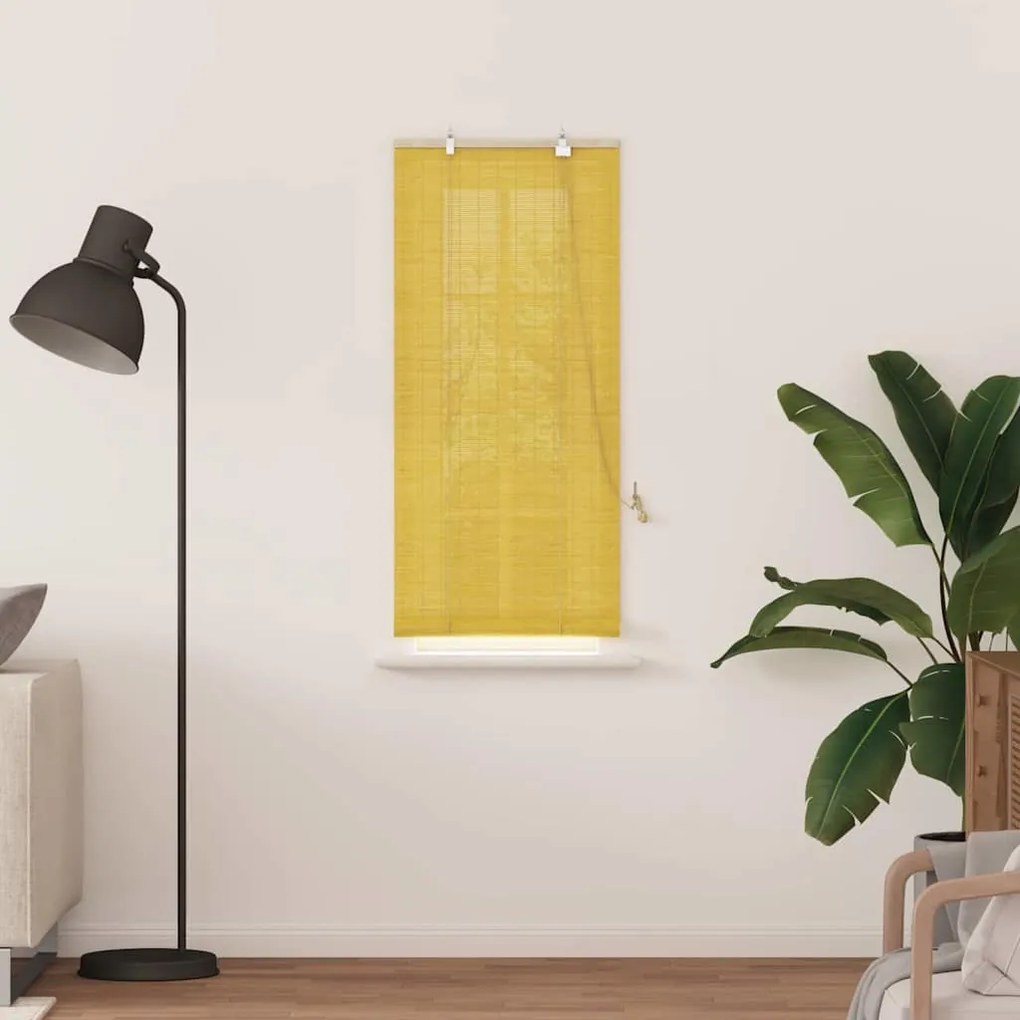 Persianas e Sombras de Janela Amarelo 60 x 160 cm Bambu