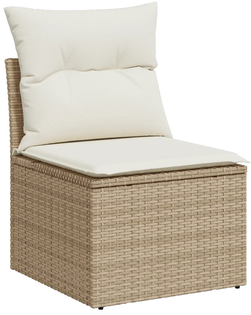 Conjunto de Sofá de Jardim vidaXL 10 Peças com Almofadas Bege Rattan P