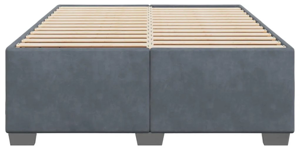 Estrutura de cama sem colchão 140x200 cm veludo cinzento-escuro