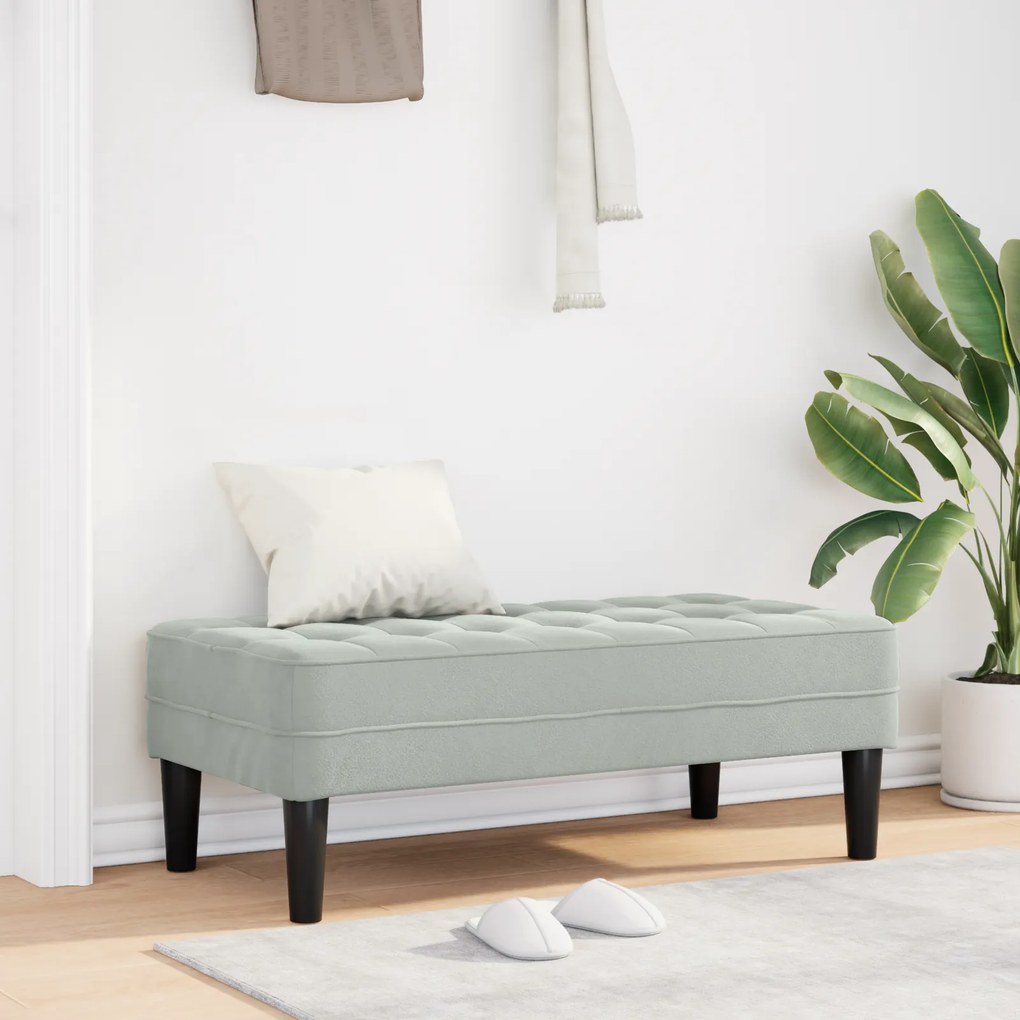 Banco vidaXL Cinza Claro 113 cm Veludo