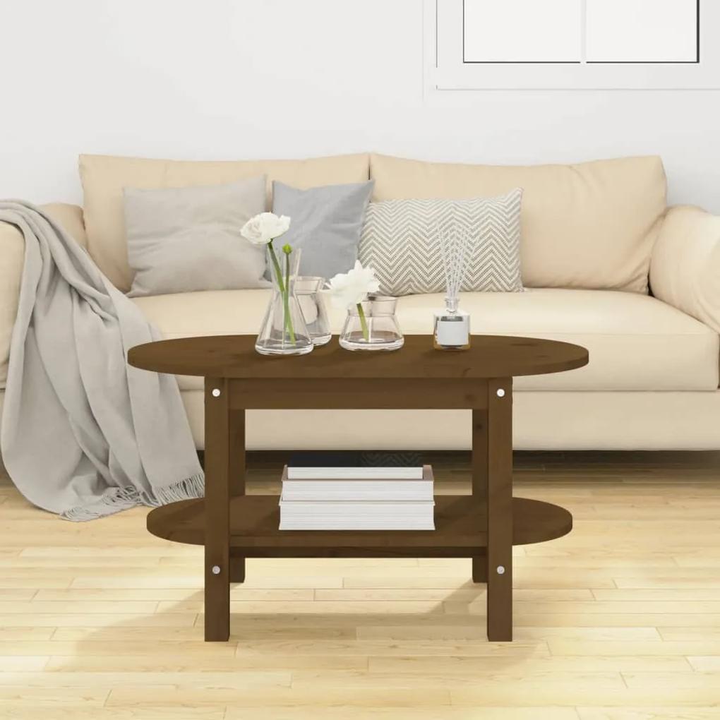 Mesa de centro 80x45x45 cm madeira de pinho maciça castanho-mel