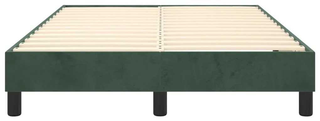 Estrutura de cama sem colchão 120x200 cm veludo verde-escuro