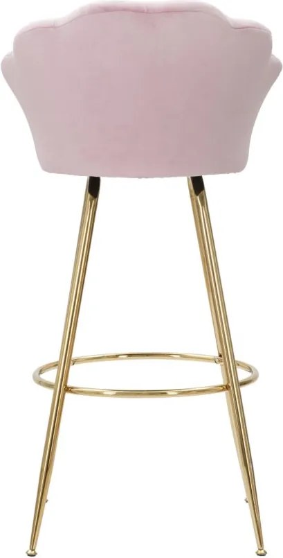 BANCO DE BAR VIENNA 55X53X110 CM ROSA E DOURADO