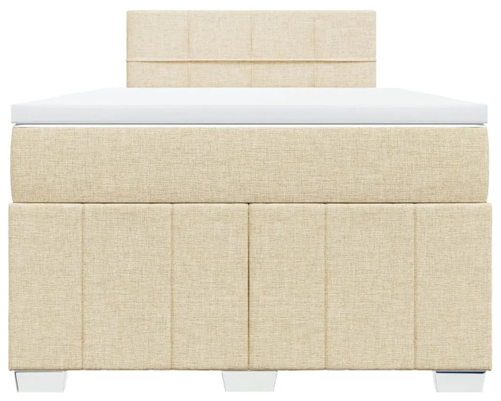 Cama boxspring com colchão 120x190 cm tecido cor creme