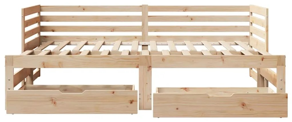 Sofá-cama com gavetas 90x200 cm madeira de pinho maciça