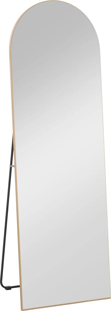 HOMCOM Espelho de Pé de Corpo Inteiro Arqueado 150x50 cm Independente Apoiável e de Parede Sem Moldura Dourado | Aosom Portugal