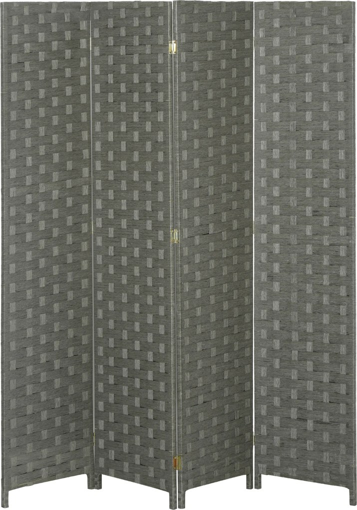 Biombo interior em madeira com 4 painéis, divisória para separar divisões, dim. 159,5 x 169,5 x 1,6 cm