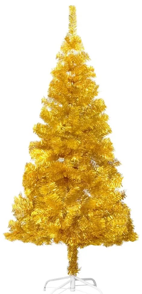 vidaXL Árvore de Natal artificial com suporte 240 cm PET dourado