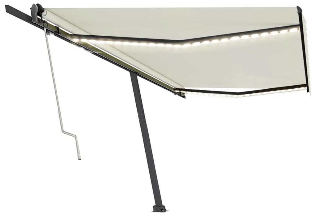 Toldo automático com LED e sensor de vento 500x350 cm cor creme
