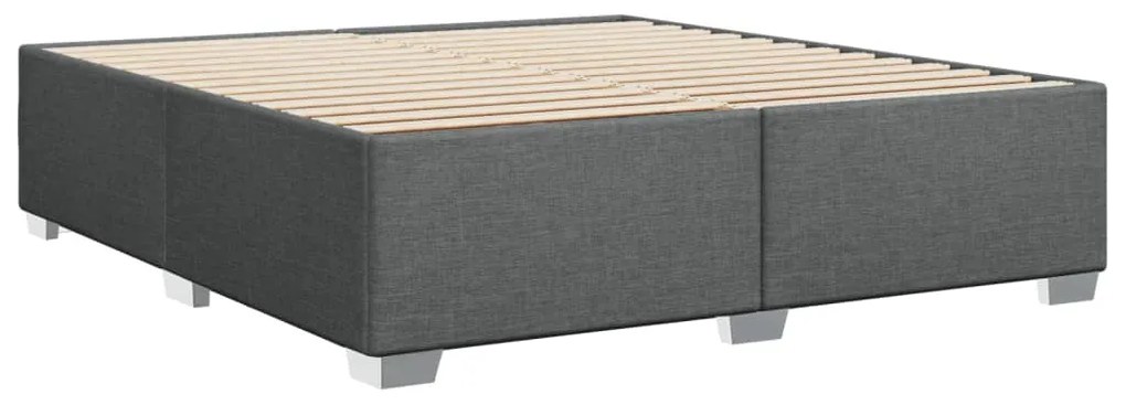 Estrutura de cama sem colchão 180x200 cm tecido cinzento-escuro