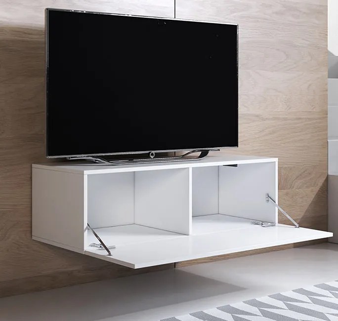 Móvel TV de Parede Ovar – 100x30 cm – Branco Suspenso
