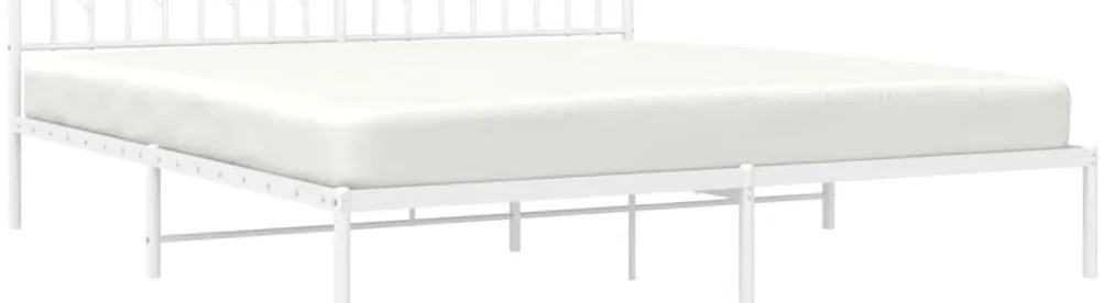 Estrutura de cama com cabeceira 180x200 cm metal branco