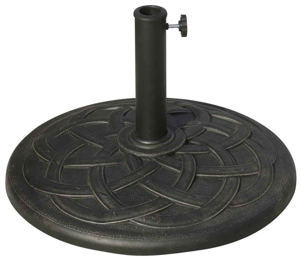 Base para Chapéu de Sol Suporte para Chapéu de Sol de Resina para Jardim terraço Exterior Ø57x35cm Preto e Bronze