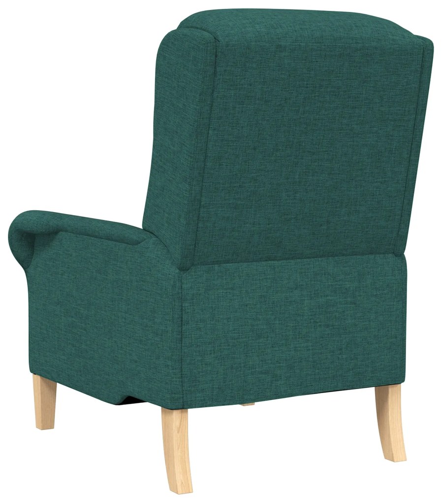 Poltrona Moderna Verde Escuro Tecido, Madeira Padrão Ergonómica