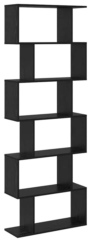 Estante de Livros em Preto Carvalho - 70 x 24 x 193,5 cm, Madeira Enge