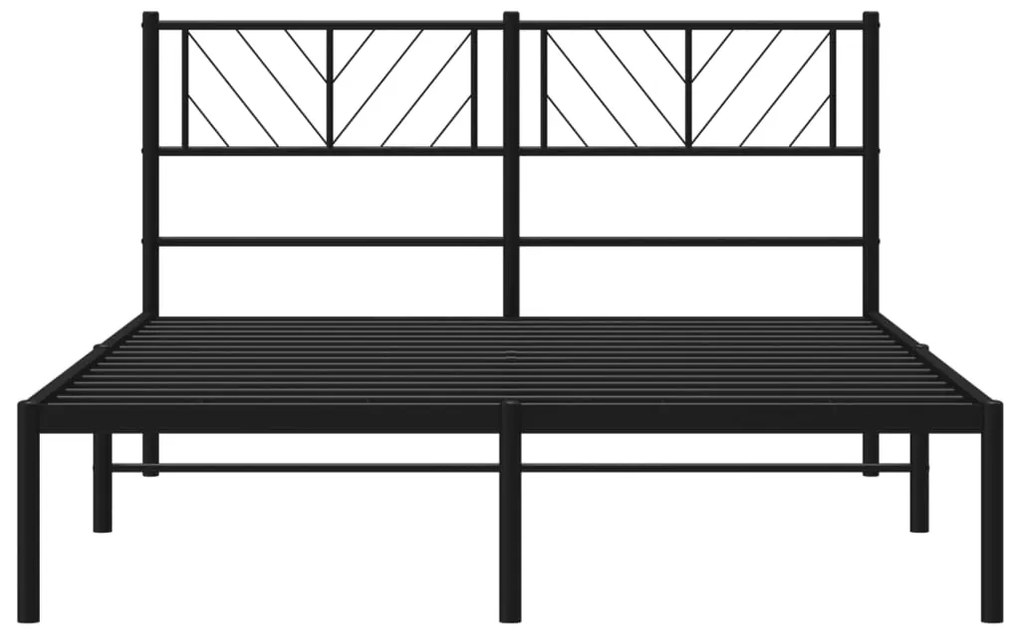 Estrutura de cama com cabeceira 140x190 cm metal preto