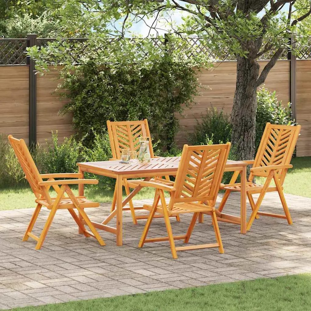 vidaXL Conjunto de Jantar de Jardim 5 Peças em Madeira Sólida de Acácia