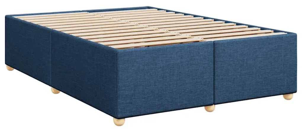 Cama com molas/colchão 140x190 cm tecido azul