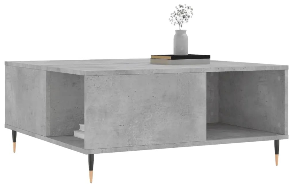 Mesa de centro 80x80x36,5 cm derivados madeira cinzento cimento