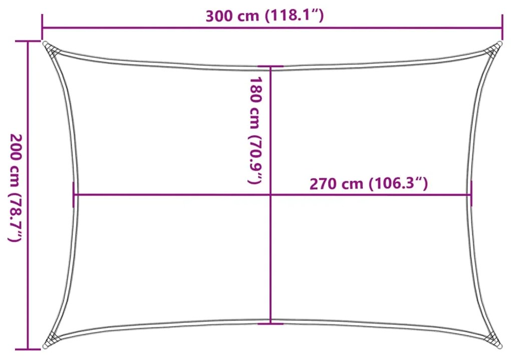 Para-sol estilo vela 160 g/m² 2x3 m PEAD cor creme