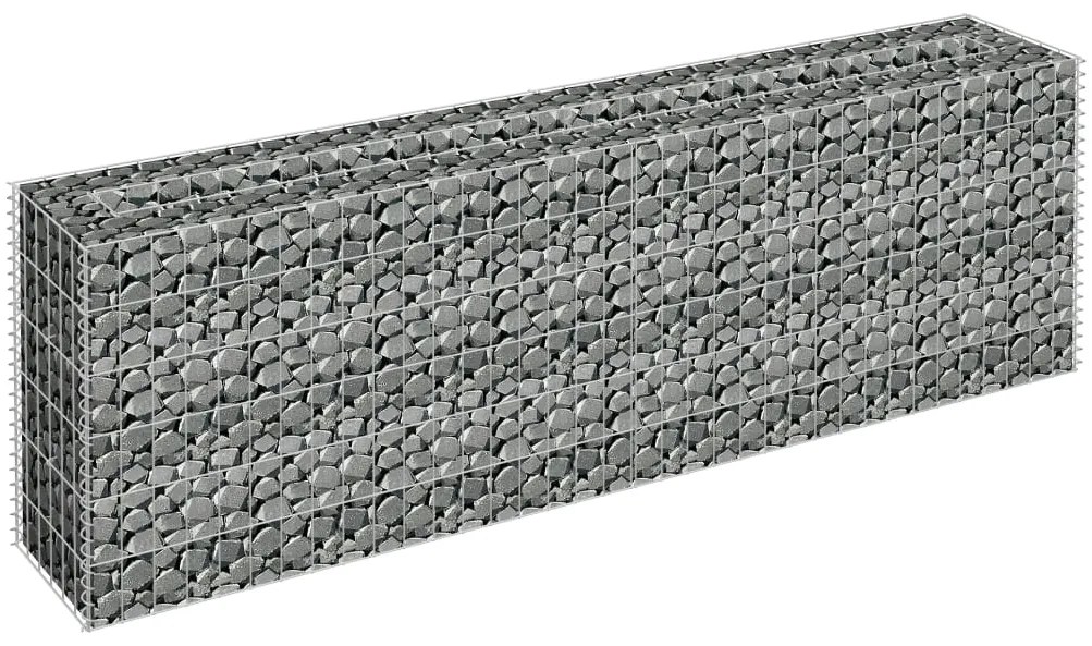 Canteiro elevado/cesto gabião 180x30x60 cm aço galvanizado