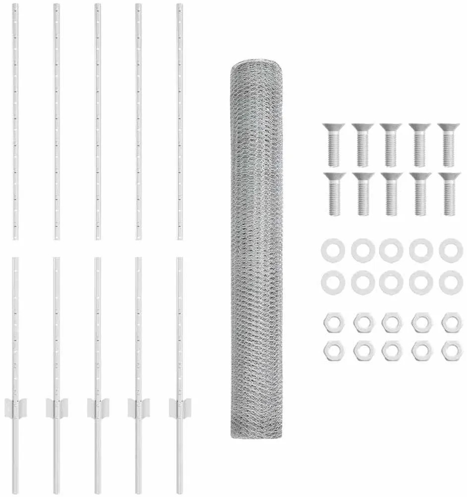 Postes de Cerca 10 pcs U-Channel 120 cm Aço Galvanizado