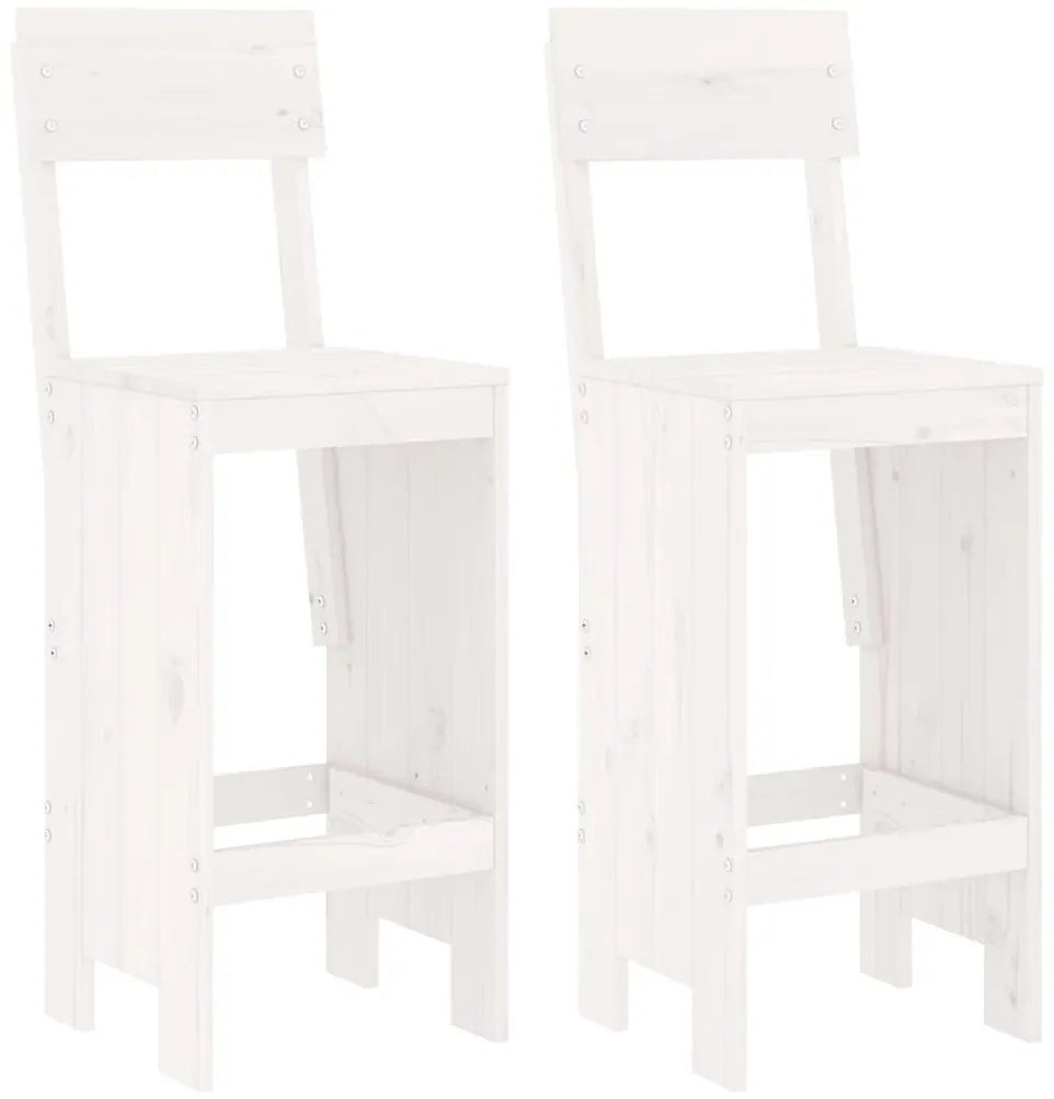 3 pcs conjunto de bar para jardim pinho maciço branco