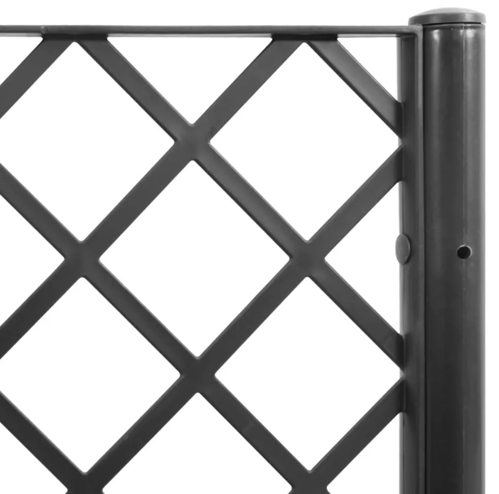 Vaso/floreira de jardim c/ treliça 40x40x142 cm PP preto
