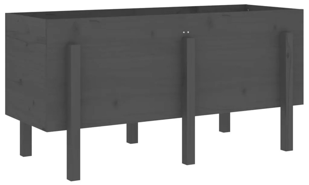 Canteiro elevado de jardim 121x50x57 cm pinho maciço cinzento