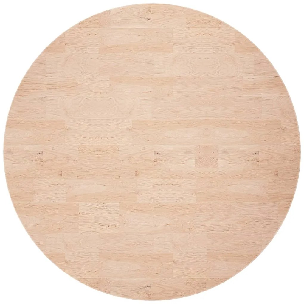 Tampo de mesa redondo Ø70x2,5 cm carvalho maciço não tratado