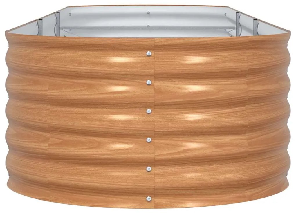 Cama de Jardim Elevada Castanha com Look de Madeira 320x80x44 cm Aço