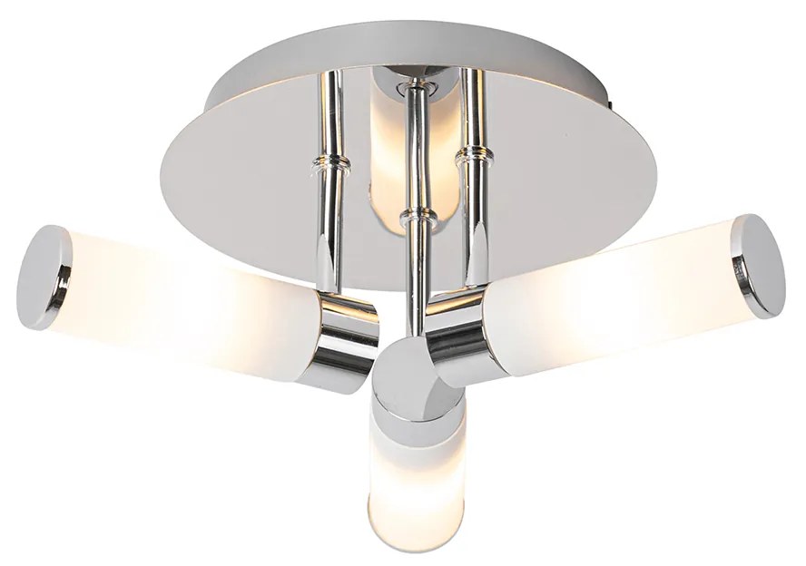 Candeeiro de teto moderno para casa de banho cromado 3 luzes IP44 - Bath Moderno
