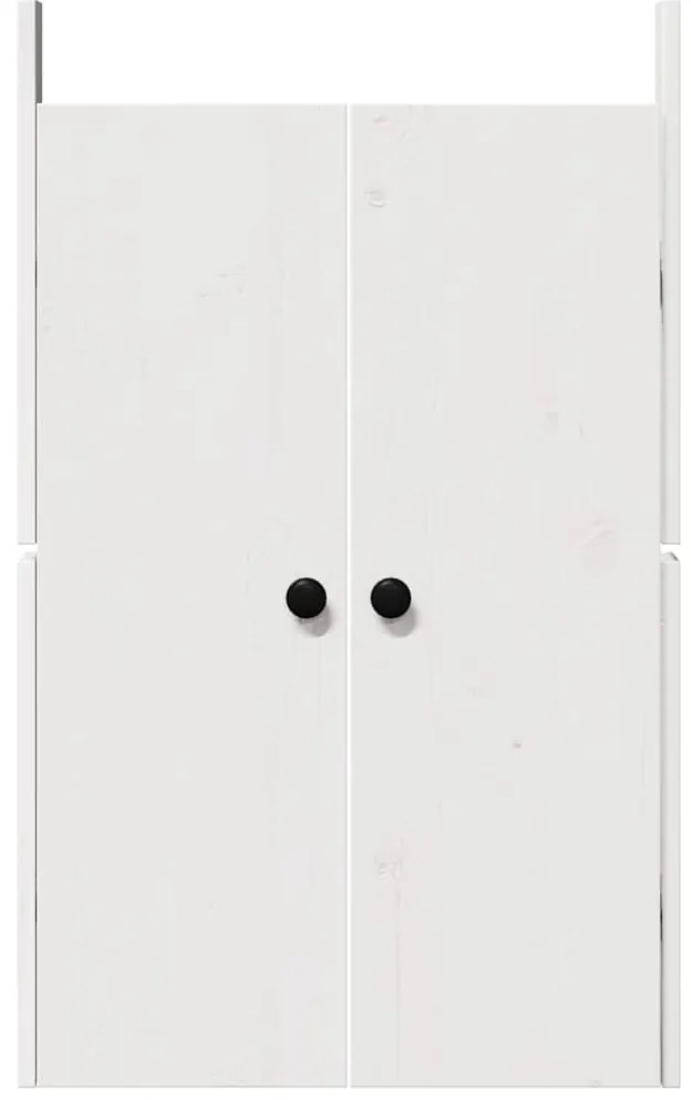 Portas de Cozinha ao Ar Livre Brancas 50x9x82 cm Madeira Maciça de Pin