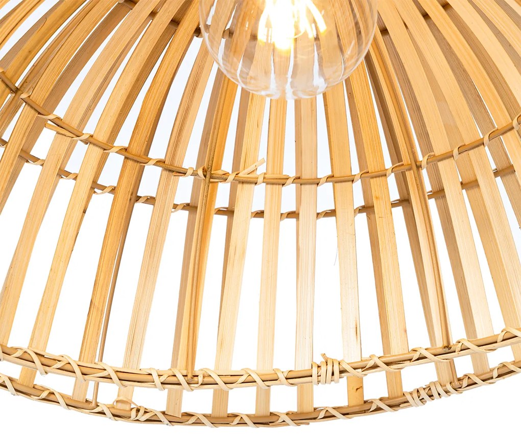 Candeeiro de arco oriental preto com bambu natural - Pua