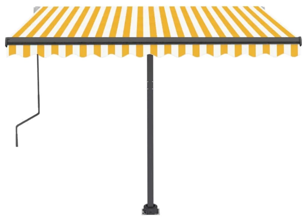 Toldo automático independente 300x250 cm amarelo e branco