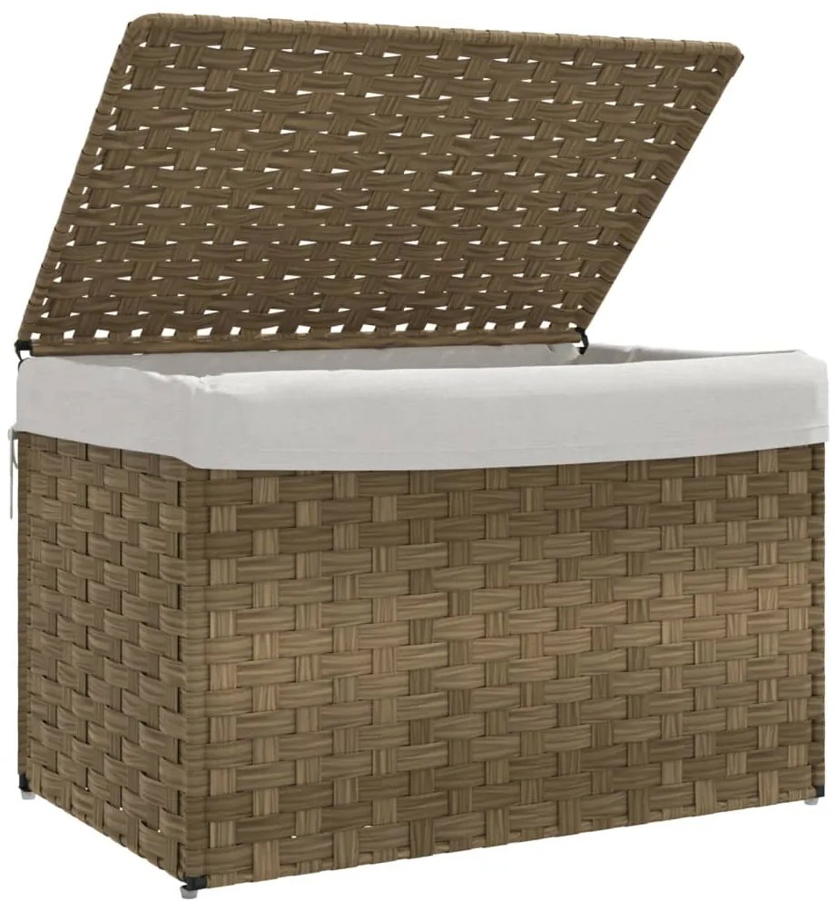 Cesto para roupa suja com tampa 55,5x35x34 cm vime PE