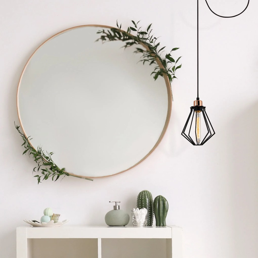 Chandelier Oylat – Preto e Bronze – Diâmetro 54 cm, Altura 114 cm