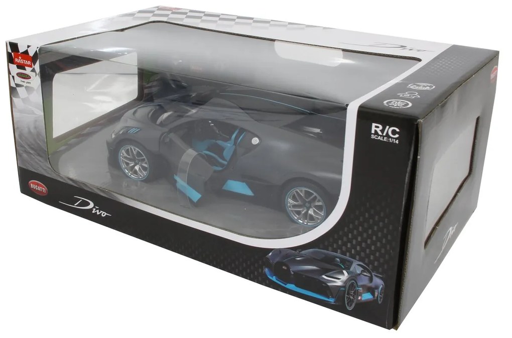 Carro Telecomandado Bugatti Divo 1:14 2,4GHz Door manual Cinzento