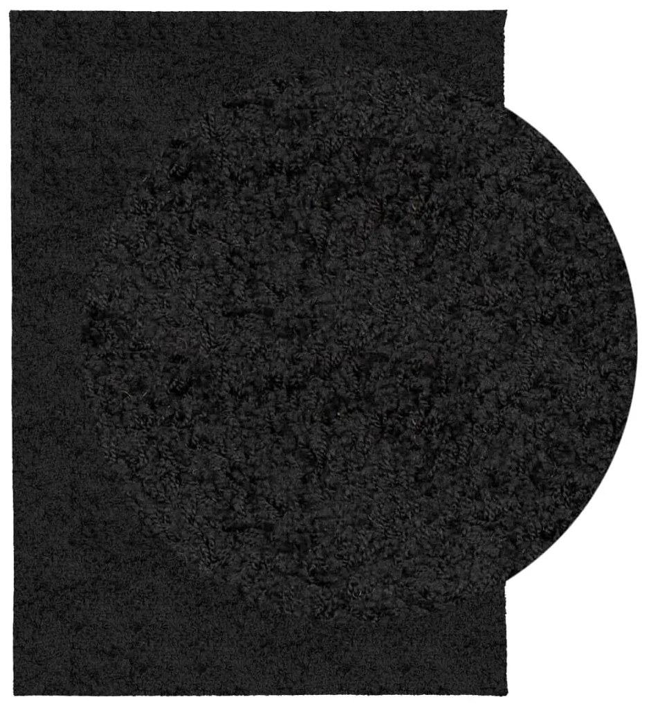 Tapete shaggy de pelo alto PAMPLONA 140x200 cm preto