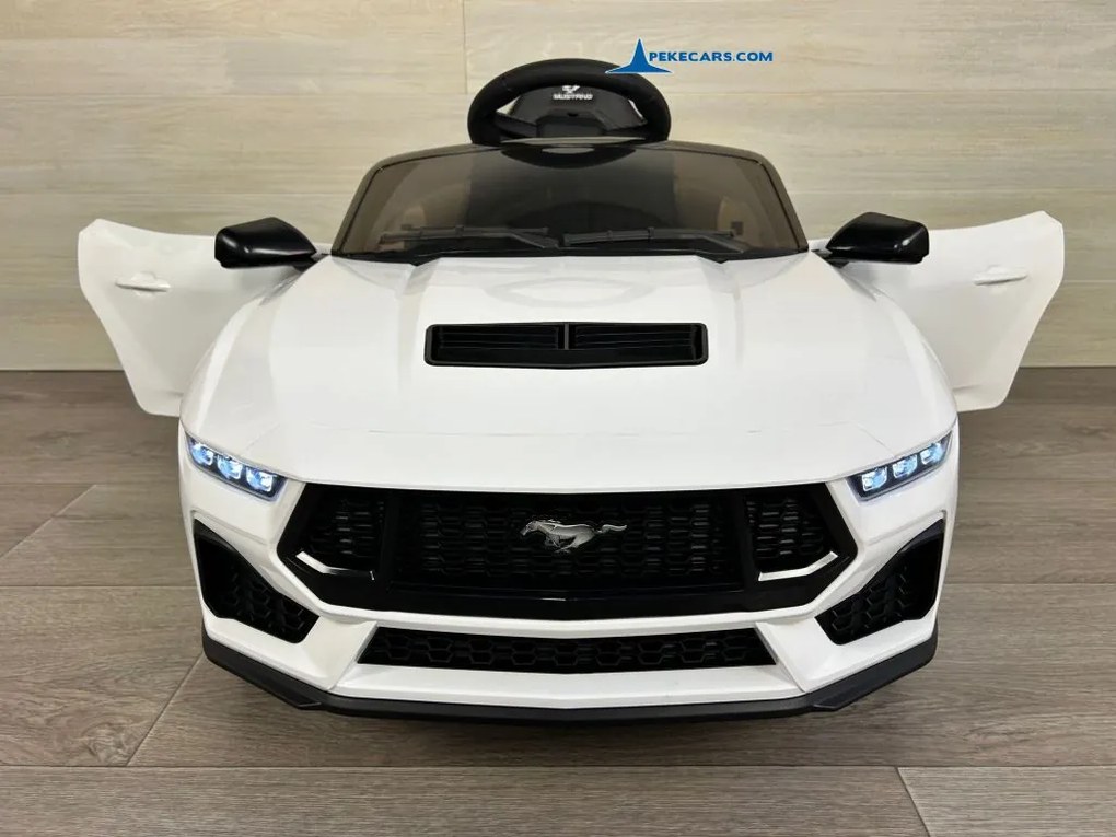 Carro elétrico para crianças Ford Mustang 12V, Rodas borracha Branco