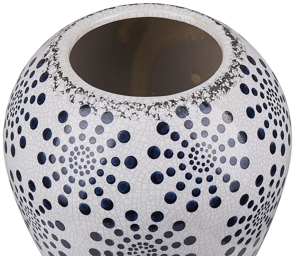 Vaso branco e azul marinho 19 cm MILETOS Beliani