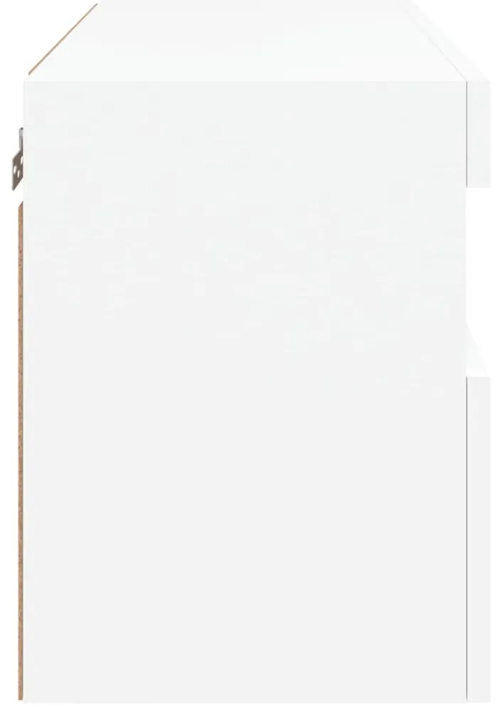 Móvel de parede para TV com luzes LED 60x30x40 cm branco