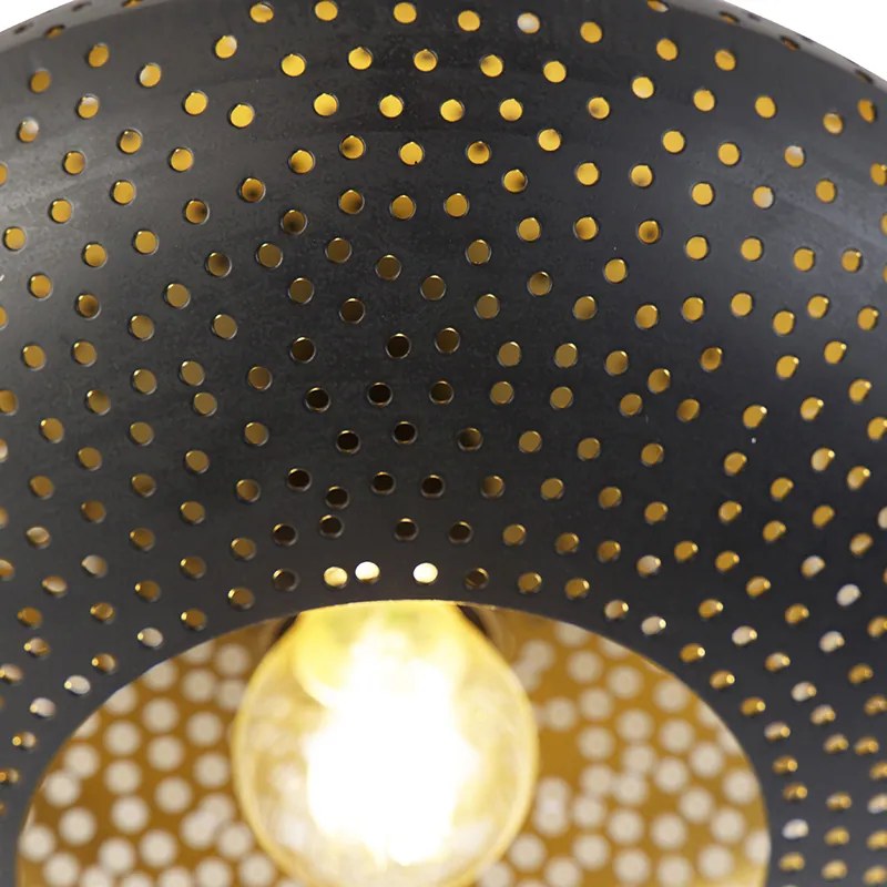 Candeeiro de teto oriental preto com dourado 25 cm - Radiance Oriental