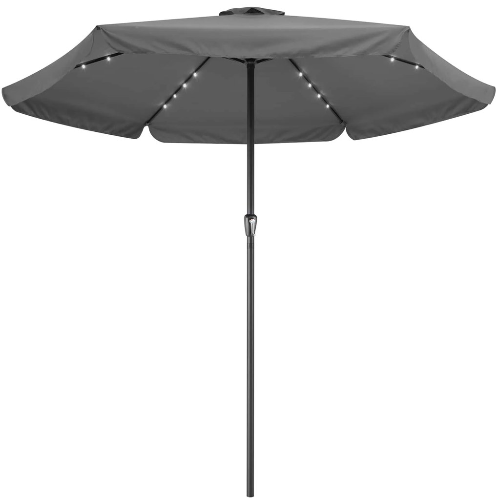 Guarda-sol solar LED Atenas Ø330cm Proteção UV 80+ antracite