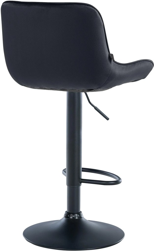 Banco alto em veludo com estrutura preta 85-106 x 49 x 51 cm preto